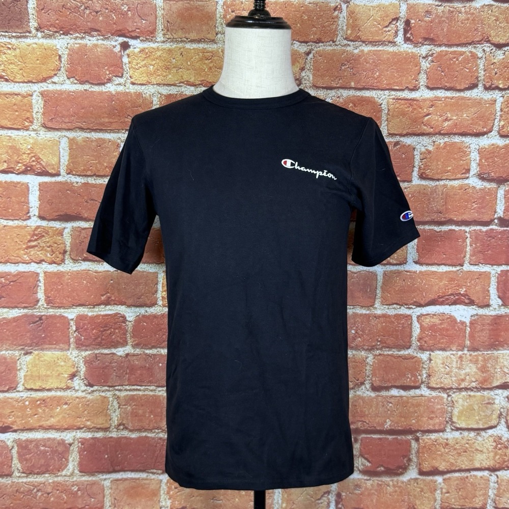 Champion Black Heritage T-Shirt 100% Cotton Logo Men's Size Small NEW